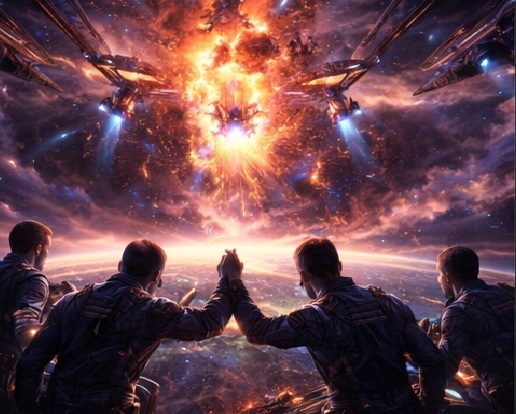 The Starfighters united in a moment of sacrifice, courage, and final coordination to save Earth